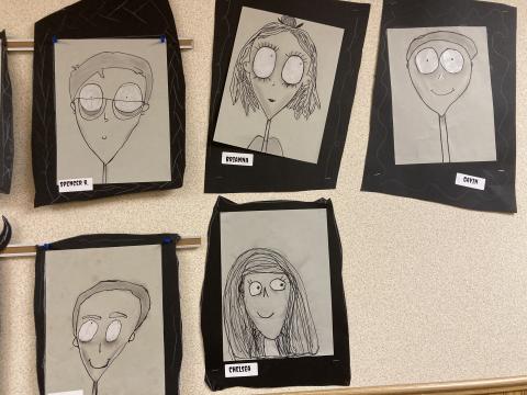 Art City Fifth Grade Self Portraits Tim Burton Style Art City